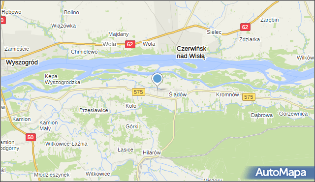 mapa Śladów Nadwiślański, Śladów Nadwiślański na mapie Targeo